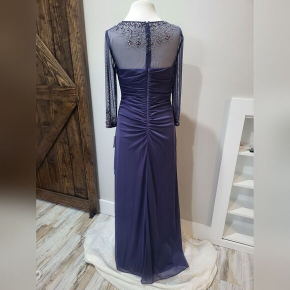 Alex Evenings Women's Embellished Chiffon Gown NWT size 12 Violet/purple - Picture 5 of 8